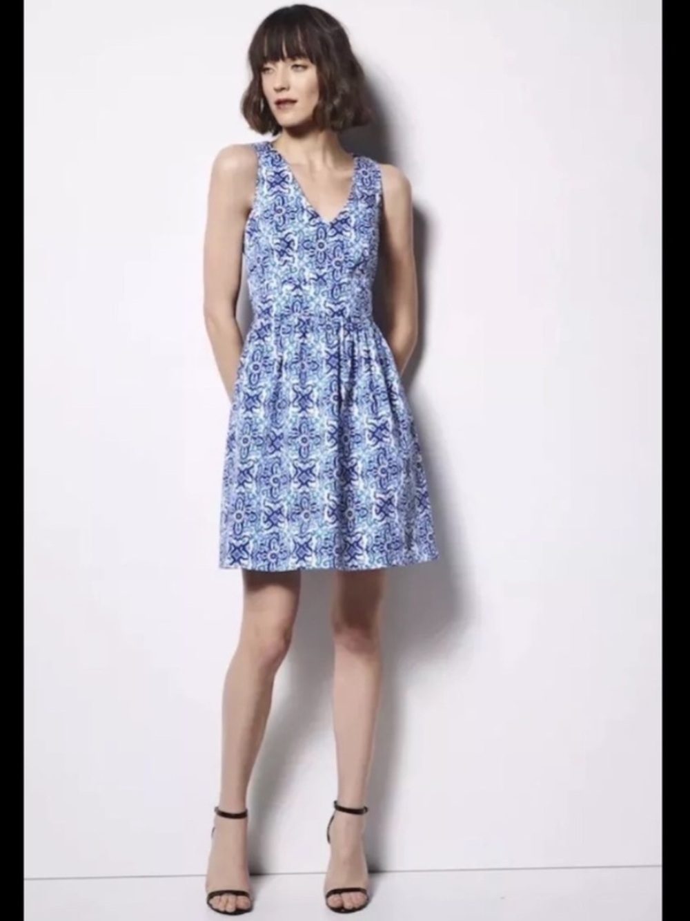 Milly for Design Nation Blue Sleeveless A-Line Dress - Size 4